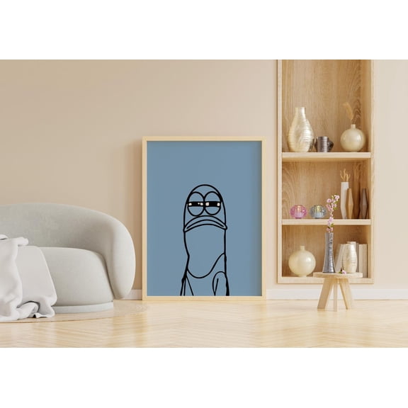 Fish Print, Blue Y Two K Wall Art, Unframed Paper Poster 8x10in