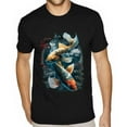 thumbnail image 1 of Fish Print Sueded T-Shirt - Japanese Design T-Shirt - Digital Art Sueded Tee, 1 of 5