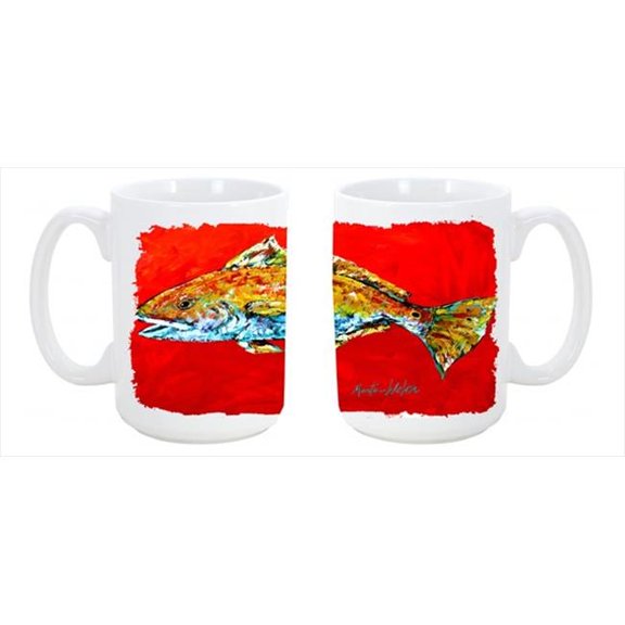Fish - Red Fish Red Head Dishwasher Safe Microwavable Ceramic Coffee Mug 15 oz.