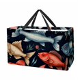 Fish Reusable Foldable Picnic Basket Tote Bag Large Capacity Shopping