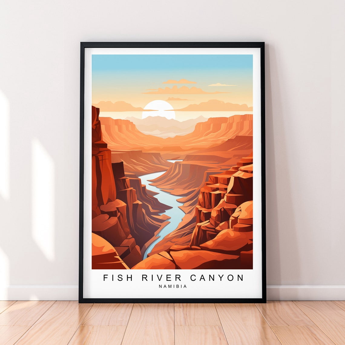 Fish River Canyon Travel Namibia Dorset Illustration Poster, Travel ...