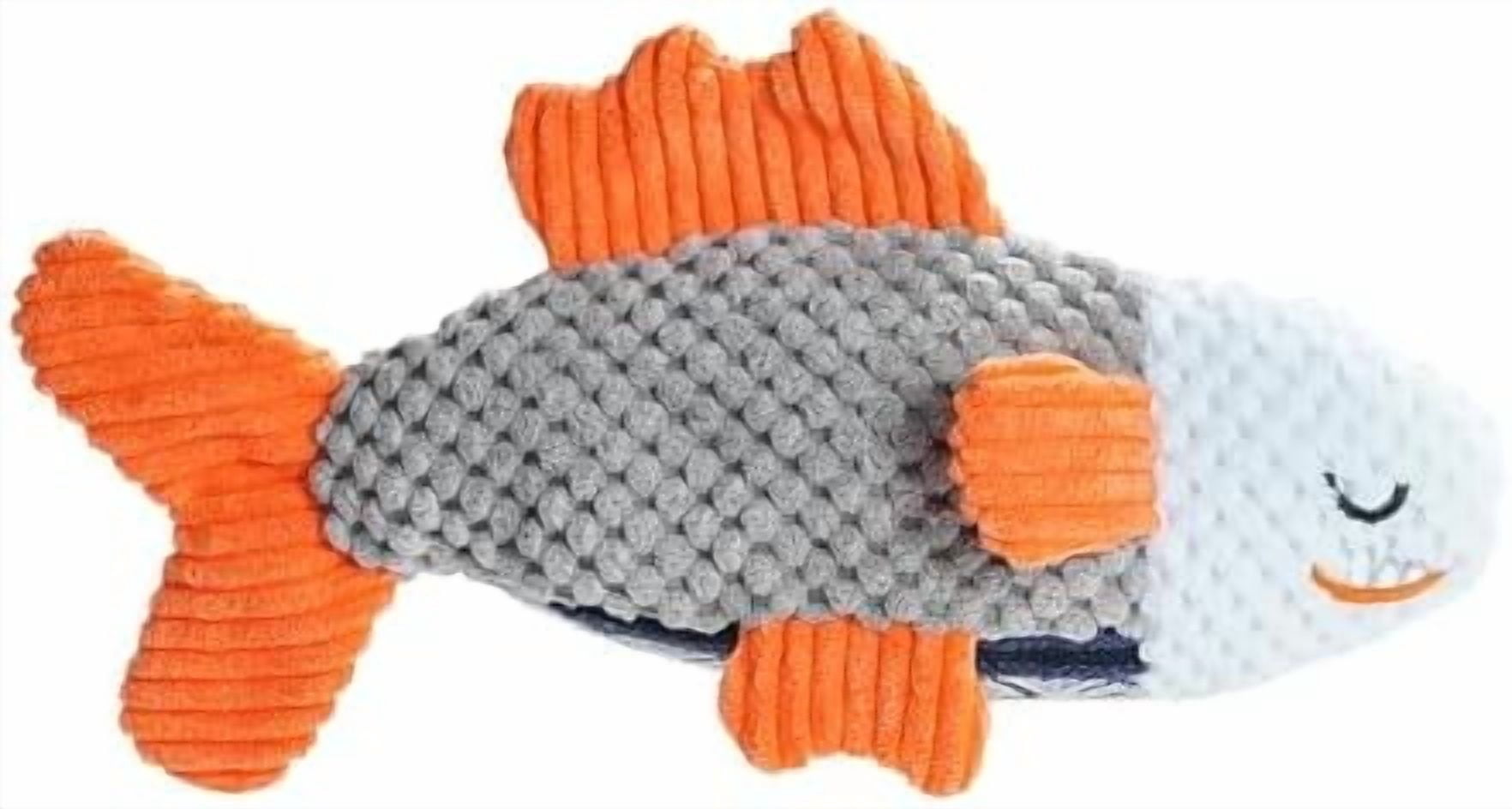 Fish Salmon Crinkle Squeaky Dog Toys for Aggressive Chewers, Durable Stuffed Plush Rope Tug Puppy Toy for Small, Medium Large Dogs, Ocean Beach Summer, Dog Birthday Gifts