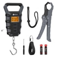 thumbnail image 1 of Fish Scale, AMIR Digital Fish Scale with Fishing Gripper Tape Measure 110lb Weight LCD Screen Display Scale for Fishing Man Gray, 1 of 8