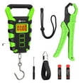 thumbnail image 1 of Fish Scale, AMIR Digital Fish Scale with Fishing Gripper Portable Digital Luggage Scale with Hook and Tape Measure 110lb Weight Max LCD Screen Display Green, 1 of 8