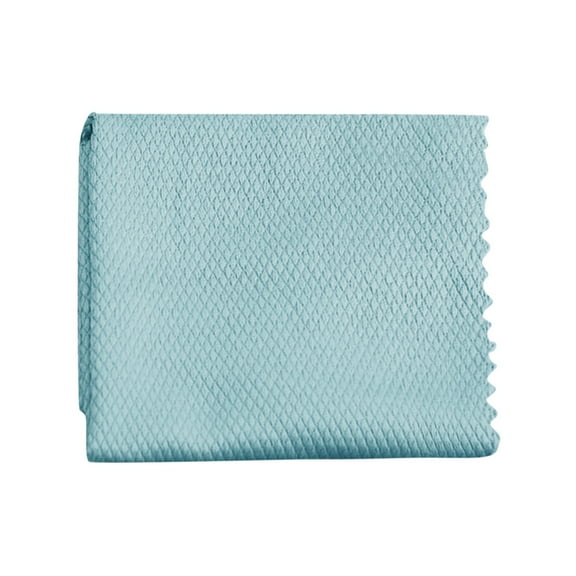 Fish-Scale Microfiber Cleaning Cloth, Lint-Free Absorbent Towel for Glass, Stainless & Kitchen Surfaces (Mint Green, 25x25cm, 1pc)