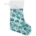 thumbnail image 1 of Fish Scale Pattern Christmas Stockings Marble Texture Christmas Presonalized Large Stocking Sock, Set of 2 Xmas Party Winter Decor Candy Bag Family Holiday Gift, 17.7 Inch, 1 of 7
