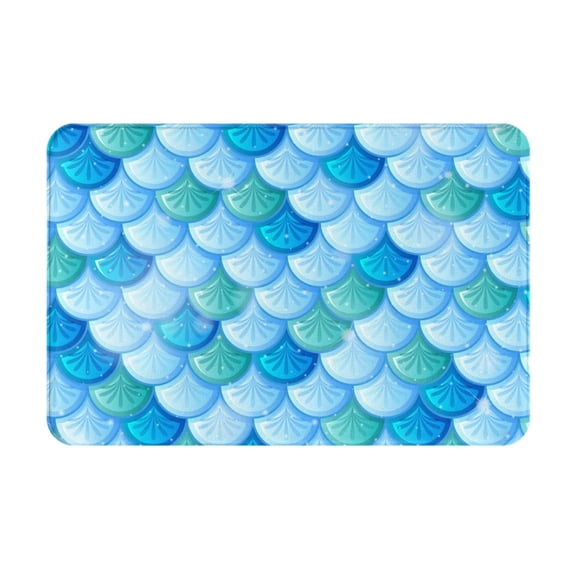 Fish Scale Pattern Doormat Non Slip Front Door Bathroom Bath Mats Entryway Rug 23.6x15.7 Inch Indoor Door Carpet