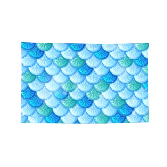 Fish Scale Pattern Four Hole Decorated Banner Flag for Garden Yard Home Decoration Indoor Outdoor 2x3 Ft
