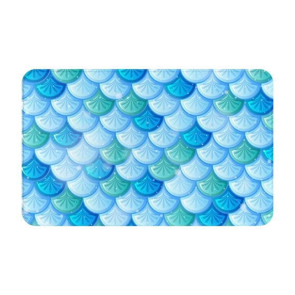 Fish Scale Pattern Front Door Mat Doormat Non Slip Bath Mats 20x31.5 Inch Bathroom Rug Entryway Carpet
