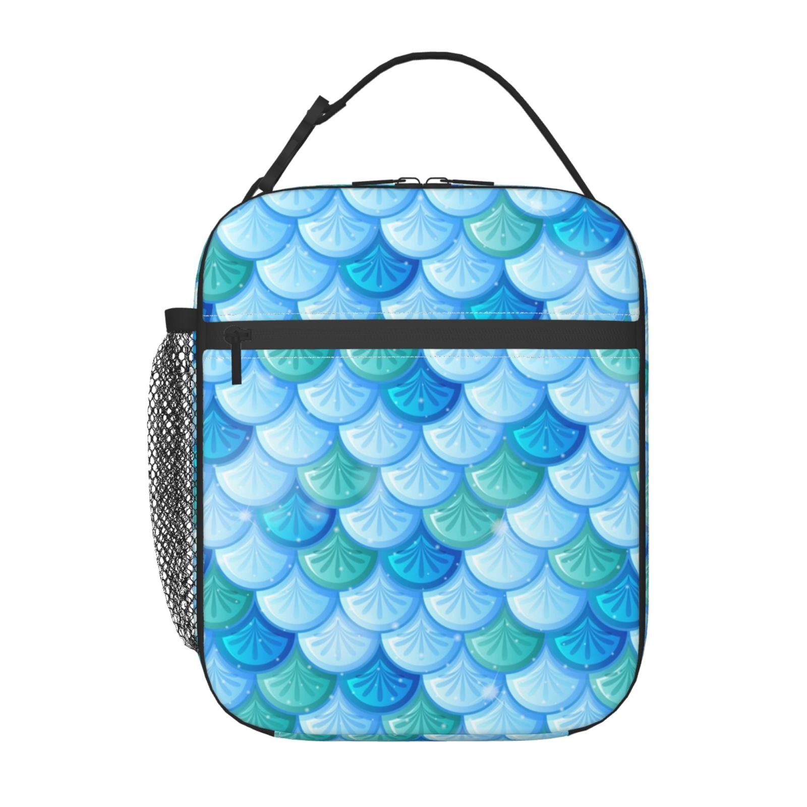 Fish Scale Pattern Lunch Box Bag Insulated Lunchbox Reusable Tote ...