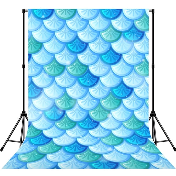 Fish Scale Pattern Photography Backdrop 5x7Ft Background for Photo Studio Video Recording Birthday Party Wedding Home Decor