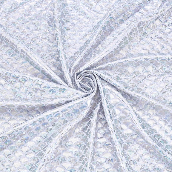 Fish Scale Pattern Polyester Fabric for Clothing Accessories Silver 1000x1580x0.2mm