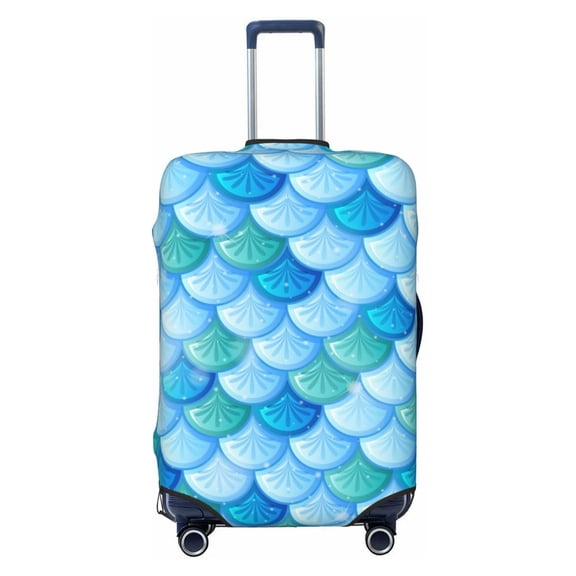 Fish Scale Pattern Travel Luggage Cover Suitcase Protector Fit for 18-21 Inch Baggage