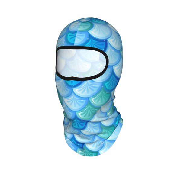 Fish Scale Pattern Unisex Balaclava Ski Mask Full Face Cover for Cold Weather & UV Protection, Breathable Cooling Helmet Liner