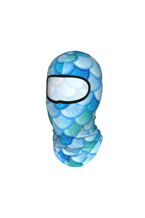 Fish Scale Pattern Unisex Balaclava Ski Mask Full Face Cover for Cold Weather & UV Protection, Breathable Cooling Helmet Liner