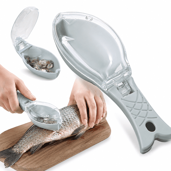 Fish Scale Remover Cleaner Kitchen Fish Scaler Fish Skin Graters Cleaning Peeler Scaler Scraper, Fast Remove Fish Skin for Kitchen Fish Cleaning Tools, Green