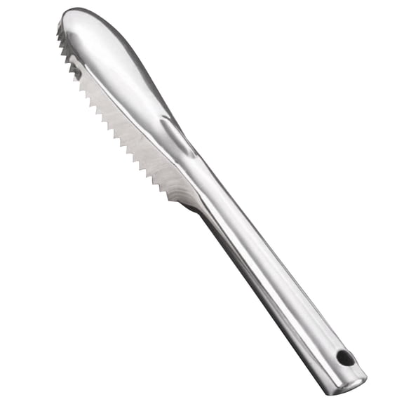 Fish Scale Scraper Stainless Steel Oval Body Seafood Surface Cleaning Kitchen Tool