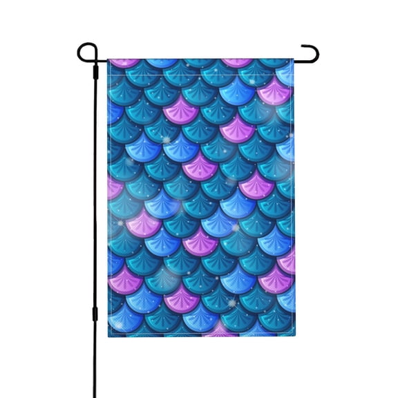Fish Scale Sea Skin Garden Flag Outdoor House Flags 12 X 18 Inch Banner Yard Home Decoration