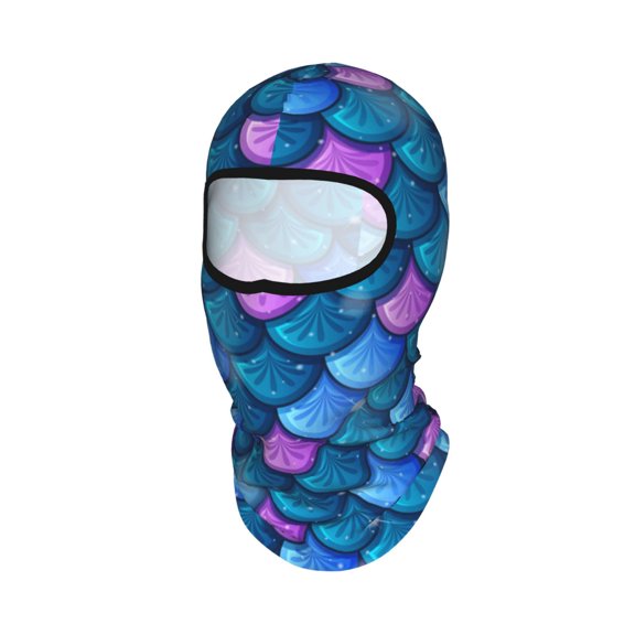 Fish Scale Sea Skin Unisex Balaclava Ski Mask Full Face Cover for Cold Weather & UV Protection, Breathable Cooling Helmet Liner
