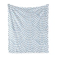 thumbnail image 1 of Fish Scale Soft Flannel Fleece Blanket, Blue Rain Water Drops on a White Background Abstract Wavy Pattern Print, Cozy Plush for Indoor and Outdoor Use, 60" x 80", Navy Blue and White, by Ambesonne, 1 of 6