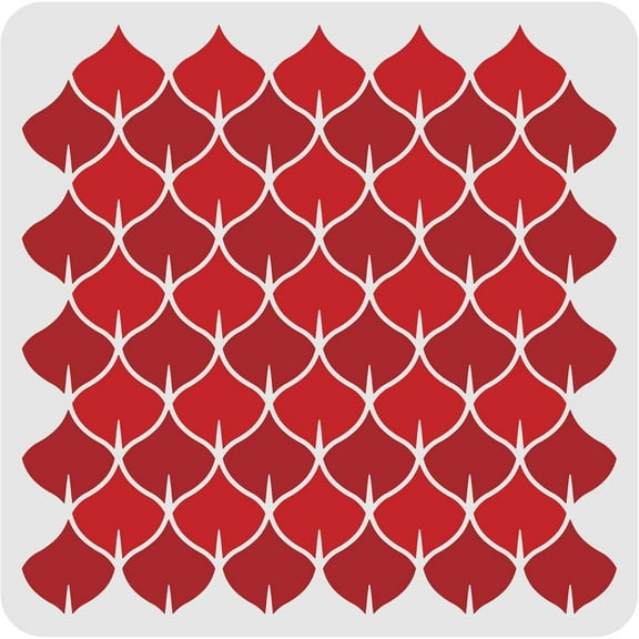 Fish Scale Stencil Dragon Scales Tiles Stencil Templete 11.8x11.8 inch Plastic Mermaid Scale Pattern Stencils Reusable Scale Stencils for Floor Wood Wall Canvas Tile Furniture White