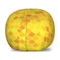 thumbnail image 1 of Fish Scale Storage Toy Bag Chair, Traditional Japanese Pattern Yellow Fish Squama Mermaid Scales, Stuffed Animal Organizer Washable Bag, Large Size, Pale Yellow Mustard, by Ambesonne, 1 of 3