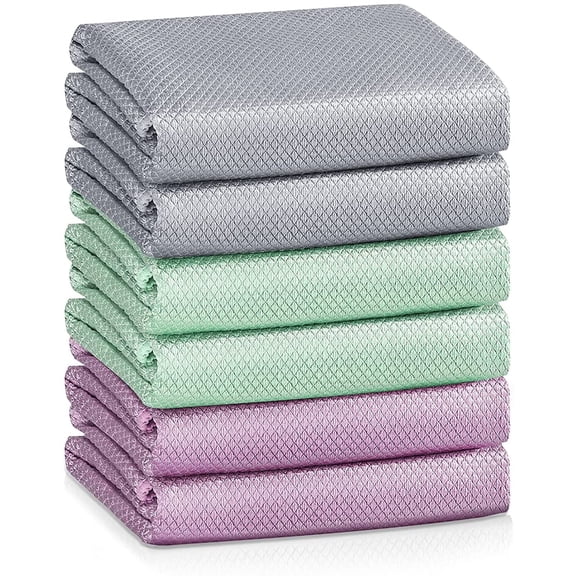 Fish Scale Streak Free Magic Glass Window Car Mirror Microfiber Cleaning Cloth Cleaner Cloths,Lint Stainless Steel Windshield Shower Cloth,Miracle Polishing Towels Shiny Wipes,Pack 6,Mix