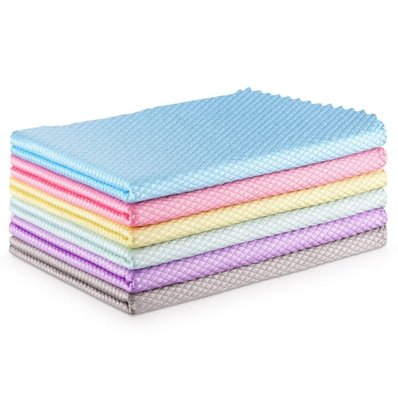 Fish Scale Streak Free Magic Glass Window Car Mirror Microfiber Cleaning Cloth ,Lint Free Stainless Steel Windshield Shower Cleaning Cloth,Miracle Polishing Towels Shiny Wipes,Pack 6,Mix