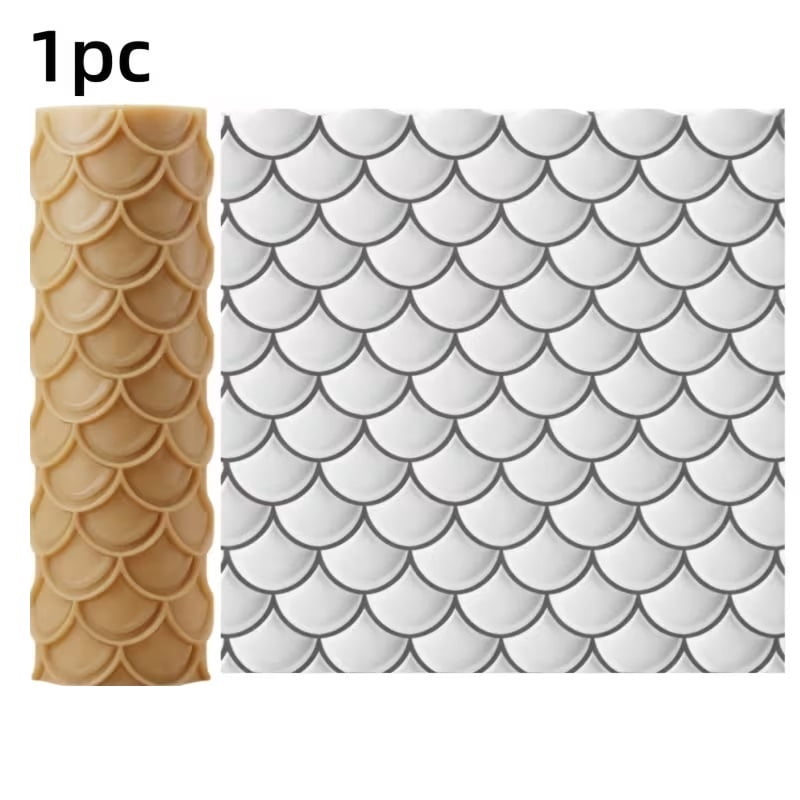 Fish Scale Texture Embossed Polymer Clay Roller  A must-have tool for ceramic sculpting