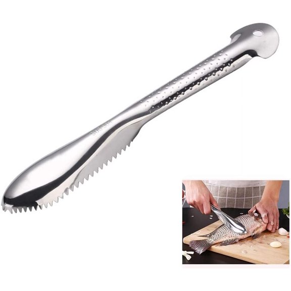 Fish Scaler, 304 Stainless Steel Fish Scale Scraper Multifunctional fish scale planer kill fish brush fish planer kitchen gadget