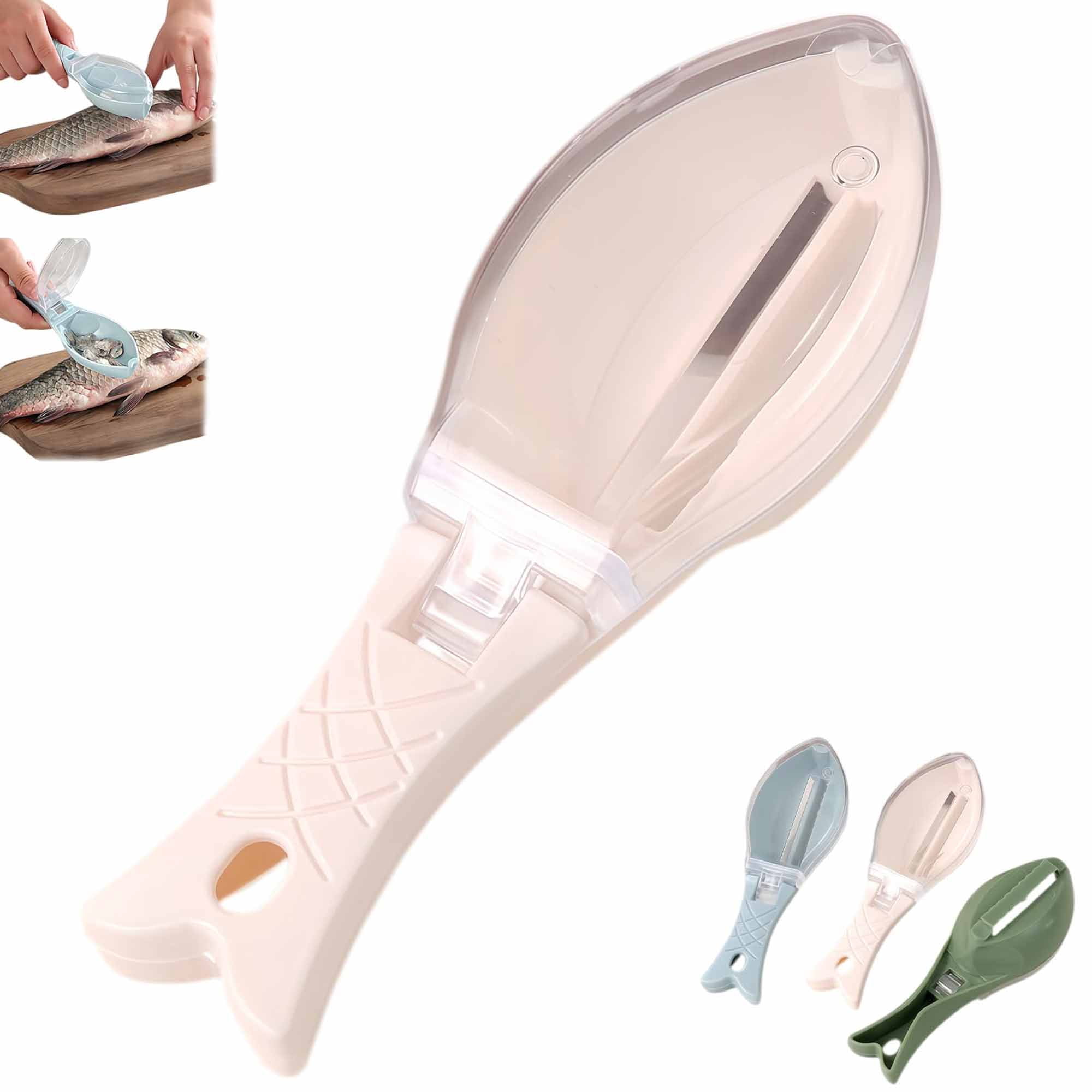 Fish Scaler with Collection Container, Thickened Plastic Fish Scale ...