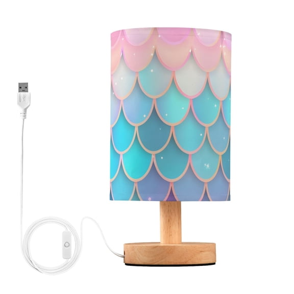 Fish Scales Dreamy Color Table Lamp with USB Port LED Warm Light Lamp Night Light Home Decor