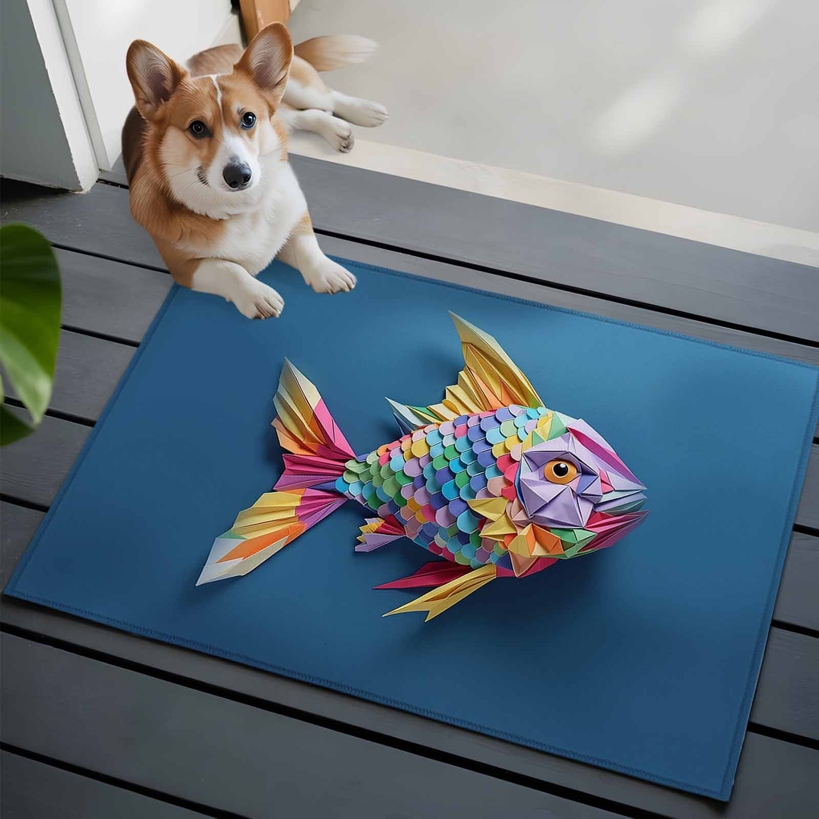 Fish Scales Paper 2x3 Area Rugs for Living Room, Eyes Tail Mouth Fins ...