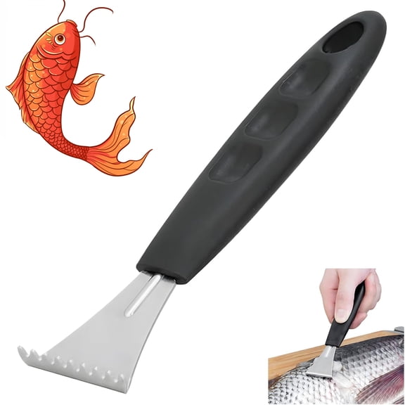 Fish Scales Scraping Tool - Fish Scale Remover, Sharp Stainless Steel Fish Scaler, Fish Descaler Tool for Restaurant Chef and Home Cooking Seafood Tools (1PC)