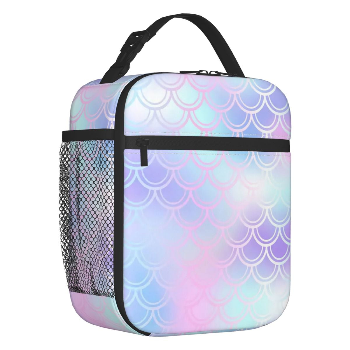 Fish Scales Seamless Mermaid Portable Lunch Boxes Women Multifunction