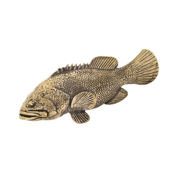 Fish Sculpture, Chinese Grouper Statue for Feng Shui Home Decor and Office Ornament