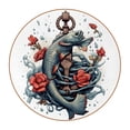 thumbnail image 1 of Fish Set of 6 Round Coasters, Microfiber Leather Drink Coasters, 11x11 cm/4.3x4.3 in Coaster Set for Table and Home Decor, 1 of 6