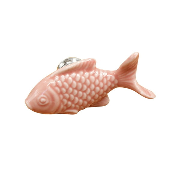 Fish Shape Ceramic Cabinet Wardrobe Cupboard Pull Knob Handle Furniture Hardware