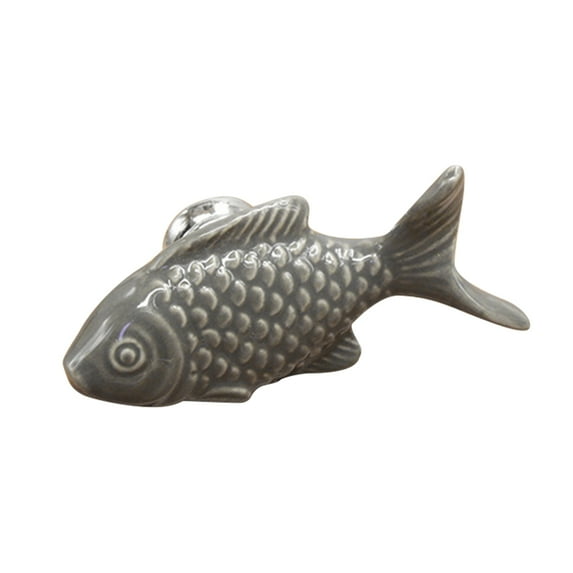 Fish Shape Ceramic Cabinet Wardrobe Cupboard Pull Knob Handle Furniture Hardware
