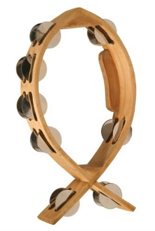 Fish Shape Tambourine  7" x 12"