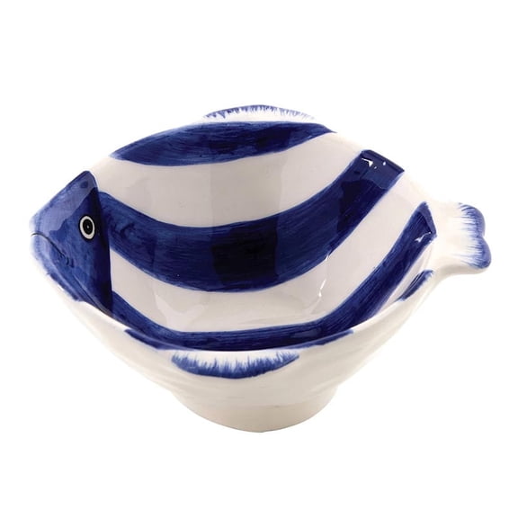 Fish-Shaped Appetizer Plate, Hand-Painted Coastal Decor Small Dish 5x5 Inches