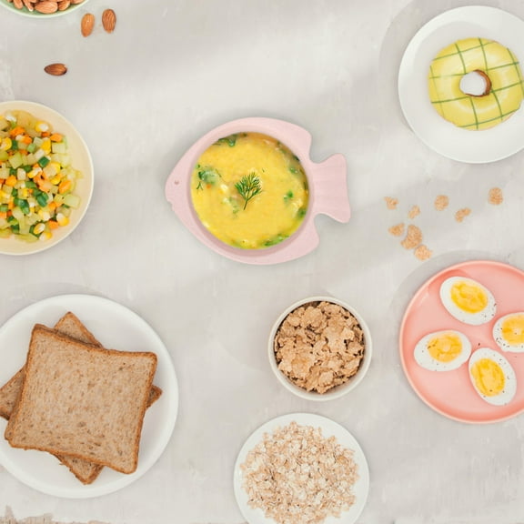 Fish-Shaped Baby Bowl, Food-Grade Silicone Kids Tableware, Anti-Spill Toddler Dish, Microwave/Freezer-Safe Feeding Bowl, Kindergarten-Friendly Baby Utensil