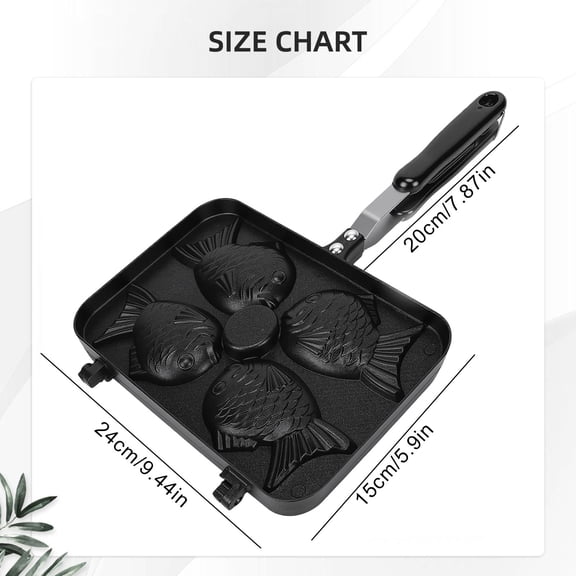 Fish Shaped Cake Mold - Taiyaki Fish Pastry Baking Pan - Non-Stick Cast Aluminum Mold for Japanese Fish Cakes Pancakes - Kitchen Bakeware