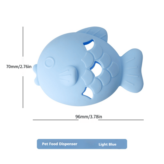 Fish‑Shaped Dog Treat Dispenser Toy Food‑Grade Silicone Slow Feeder for Boredom Relief & Teeth Cleaning Durable Chew Tool with Leakage Design