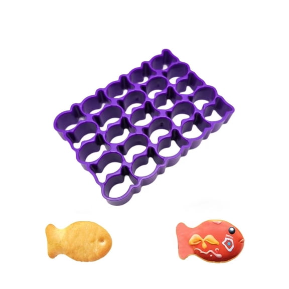 Fish Shaped Non-Stick Silicone Goldfish Cookie Mold, Irregular Baking Pan for Snack & Dessert Cake, BPA-Free, Flexible Kitchen Tool(A)