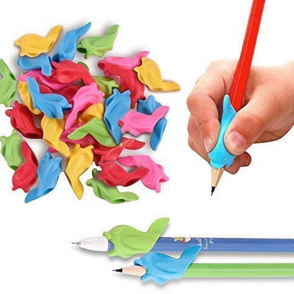 Fish Shaped Pencil Grips, Silicone Ergonomic Grip, Triangular Writing Aid, Anti-Slip Sleeve, Guide Groove Grip Corrector for Left Right Hand Writing Drawing, 1 Piece,Blue
