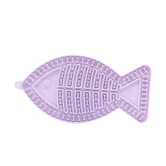 Fish Shaped Silicone Slow Feeder Cat Interactive Puzzle Toy for and Anxiety Indoor Outdoor Pet Use
