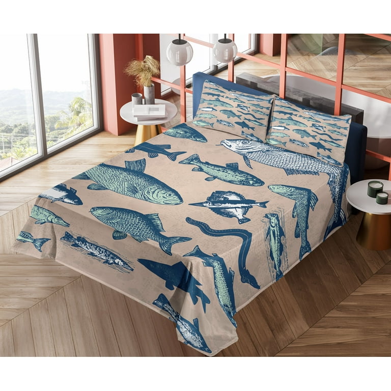 Fish Sheet Set, Vintage Style Group of Various Different Fish