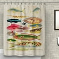 thumbnail image 1 of Fish Shower Curtain Colorful Tropical Fishes Species Bath Curtain, Ocean Bathroom Decor Polyester Fabric, 1 of 10
