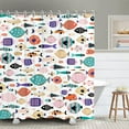 thumbnail image 1 of Fish Shower Curtain, Kids Shower Curtains Set with 12 Hooks, Waterproof Shower Curtain, Cartoon Fun Fishes Bath Curtains, 72x72 '''', 1 of 5